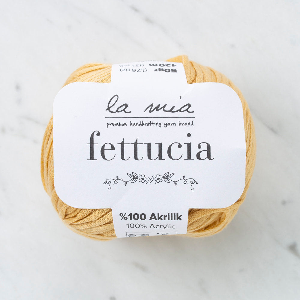 La Mia Fettucia 6 Skeins Yarn, Dark Beige - L097