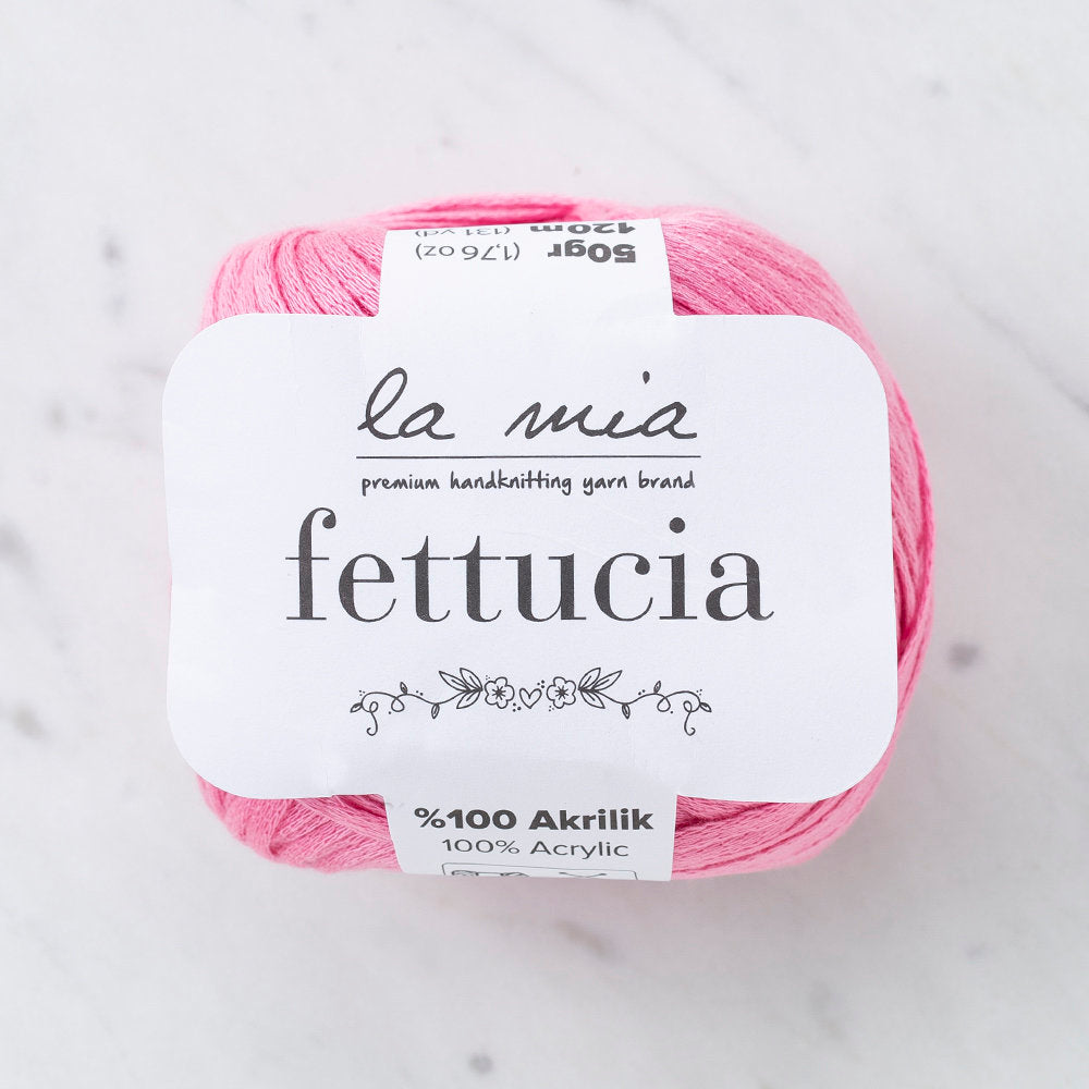 La Mia Fettucia  6 Skeins Yarn, Pink - L046