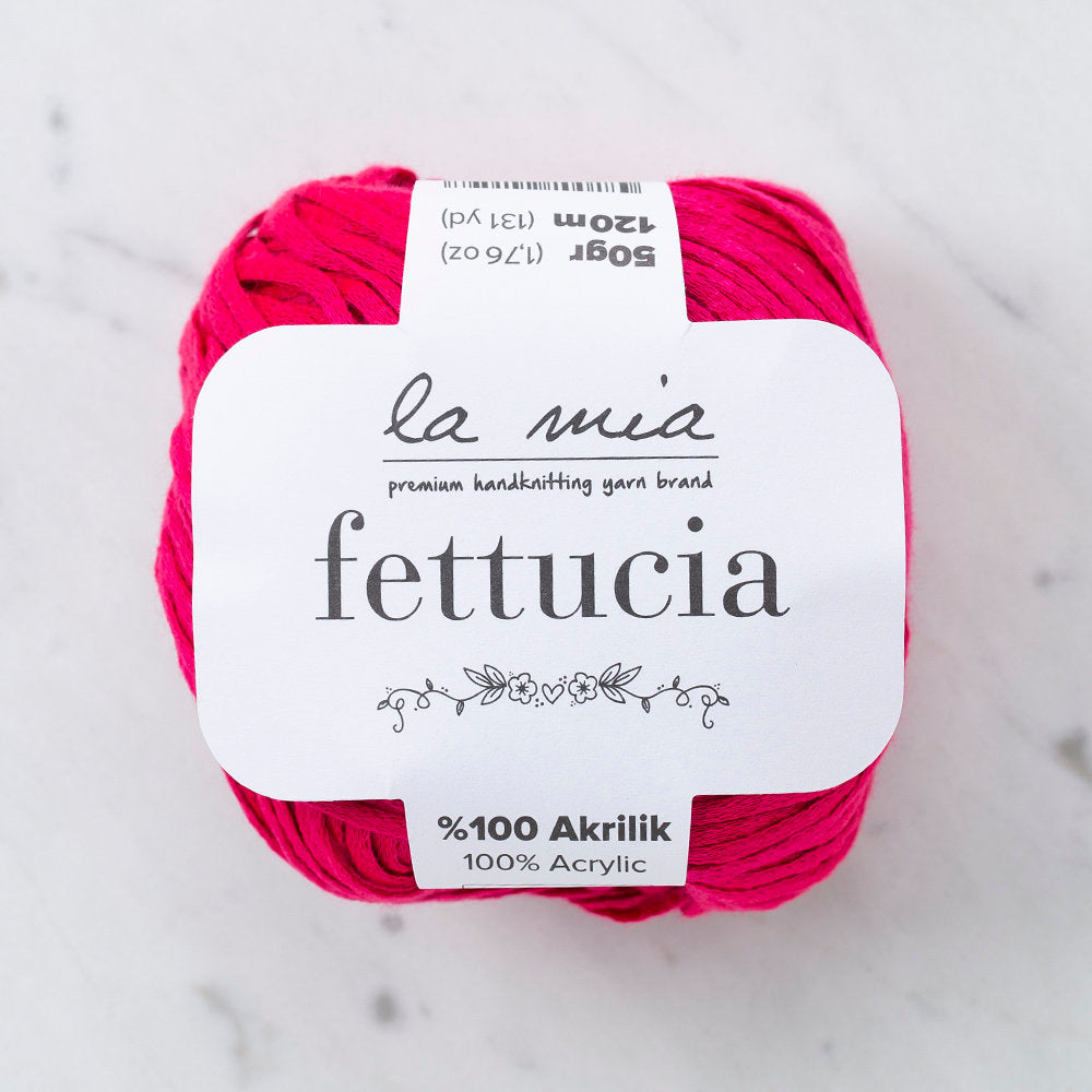 La Mia Fettucia 6 Skeins Yarn, Fuchsia - L058