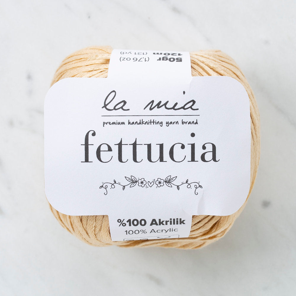 La Mia Fettucia 6 Skeins Yarn, Beige - L120