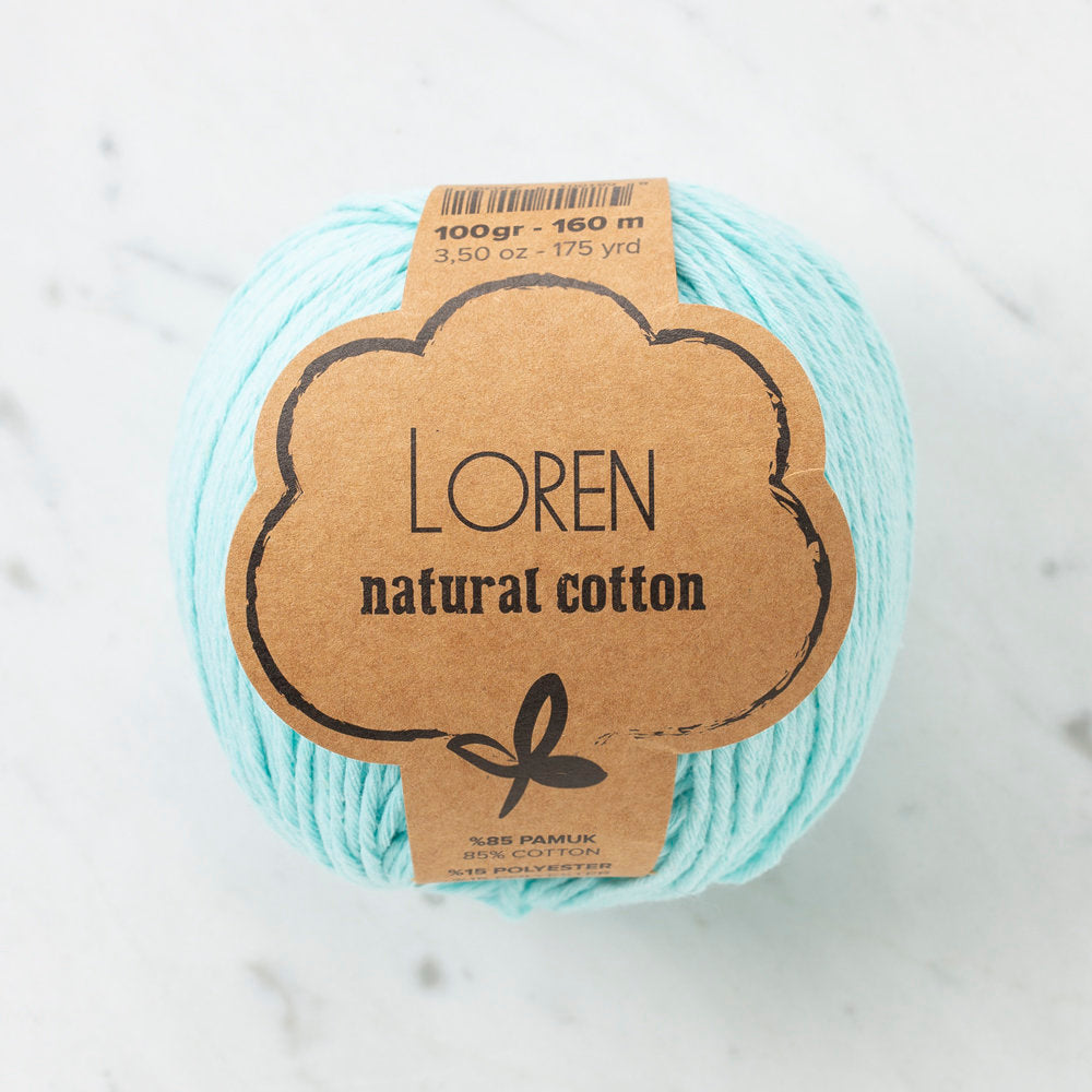 Loren Natural Cotton Yarn, Blue - R087