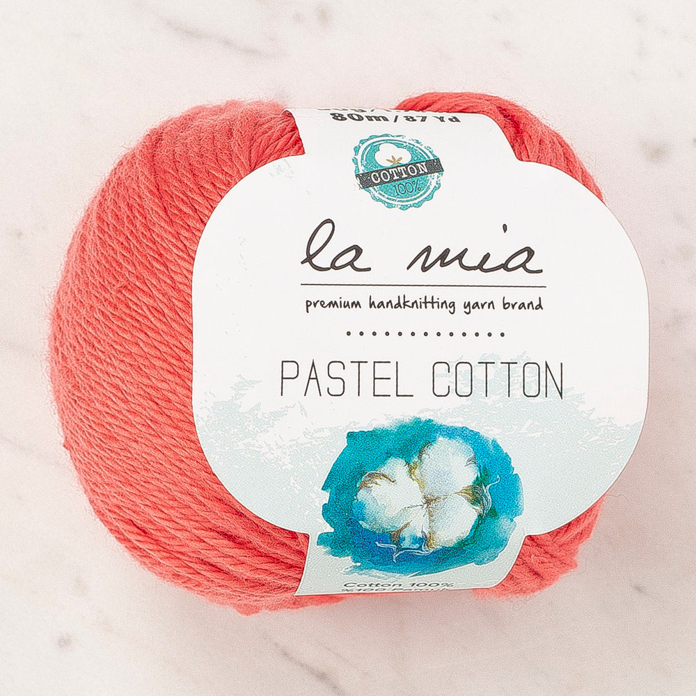 La Mia Pastel 100% Cotton Yarn, Reddish Orange - L180