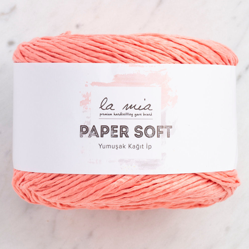 La Mia Paper Soft Yarn, Pinkish Orange - L215