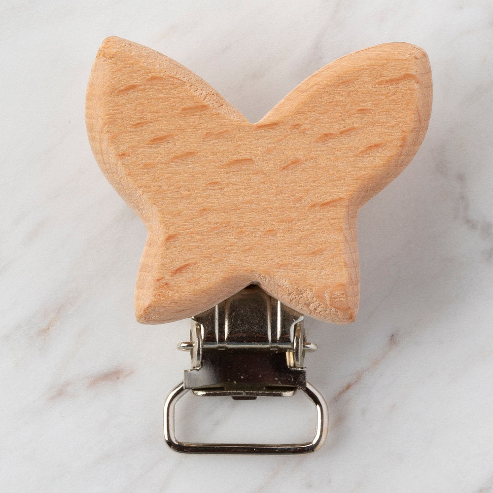 Loren Butterfly Shaped Wooden Pacifier Clip