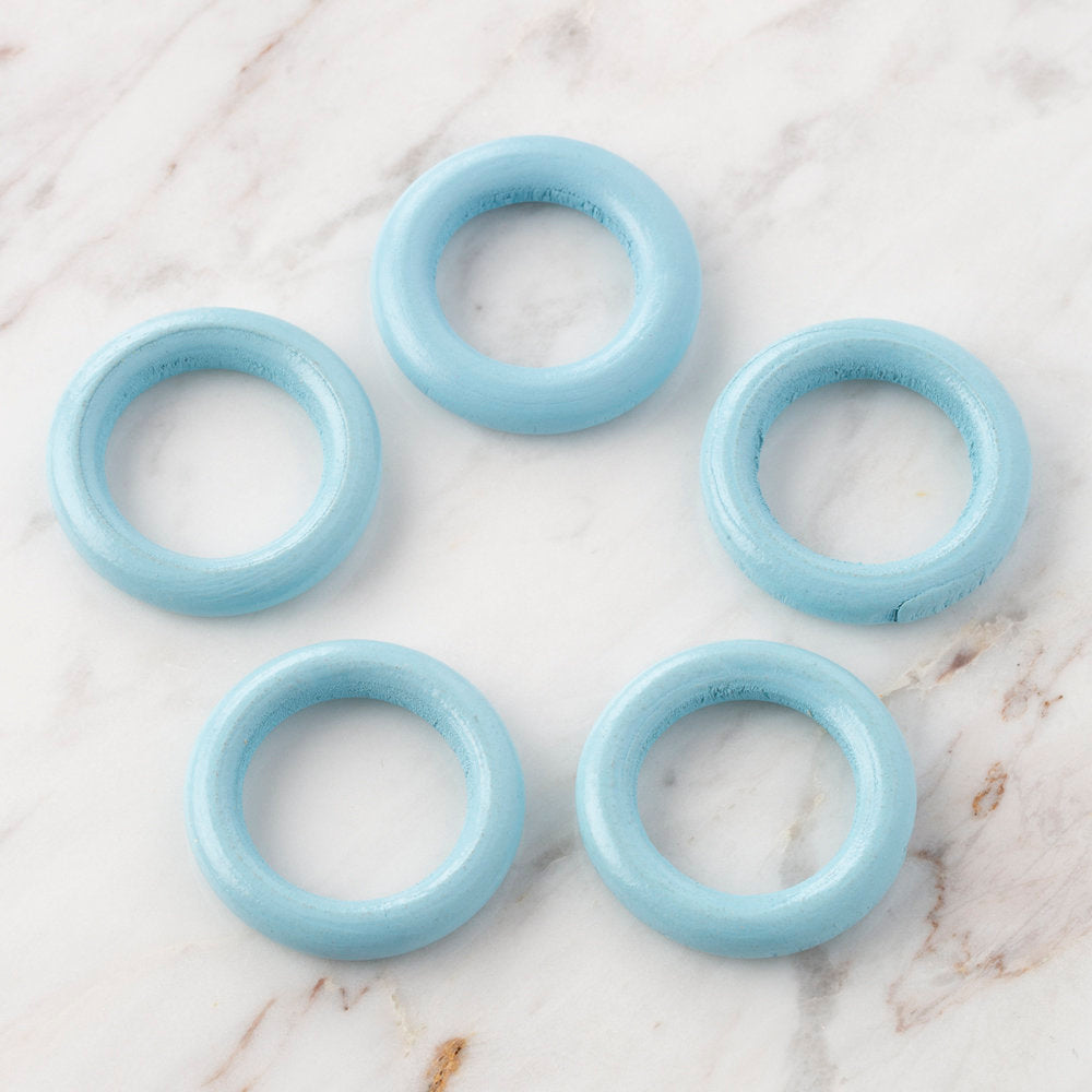 Loren 5 Pcs Wooden Ring, Blue