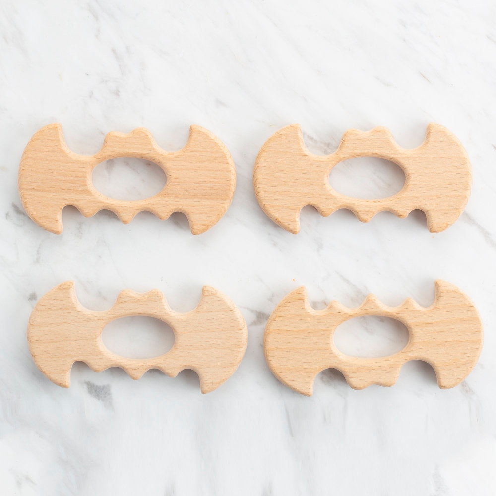 Loren 4 Pcs Wodden Teether Ring, Bat