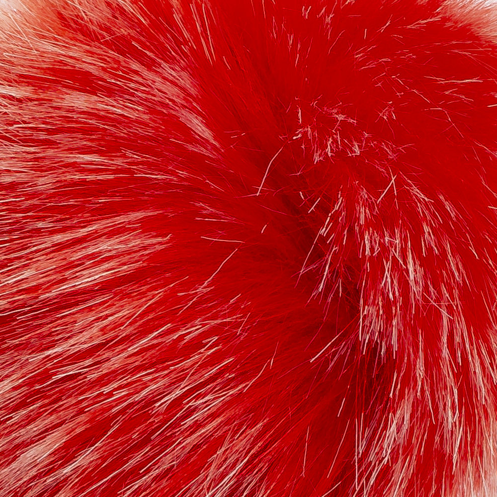 Loren Faux Fur Pom Pom, Multi Red