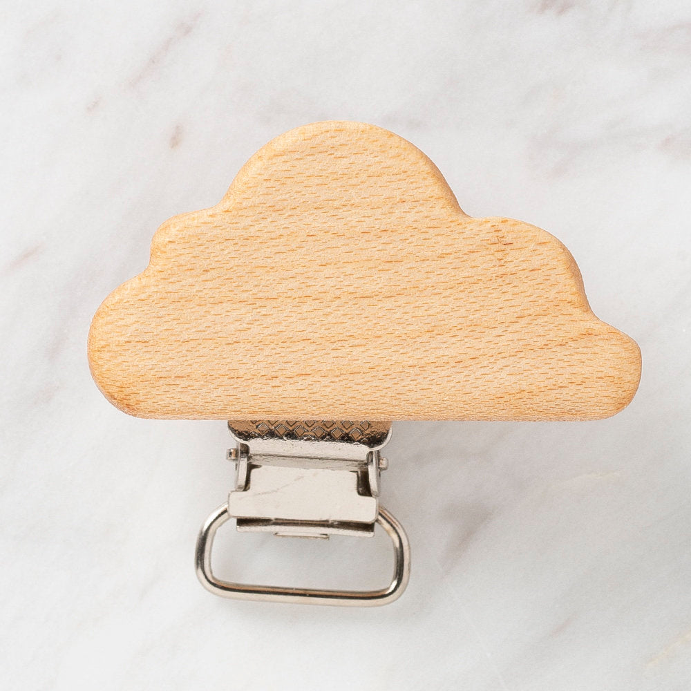 Hobi Baby Cloud Shaped Organic Wooden Pacifier Clip - FK08