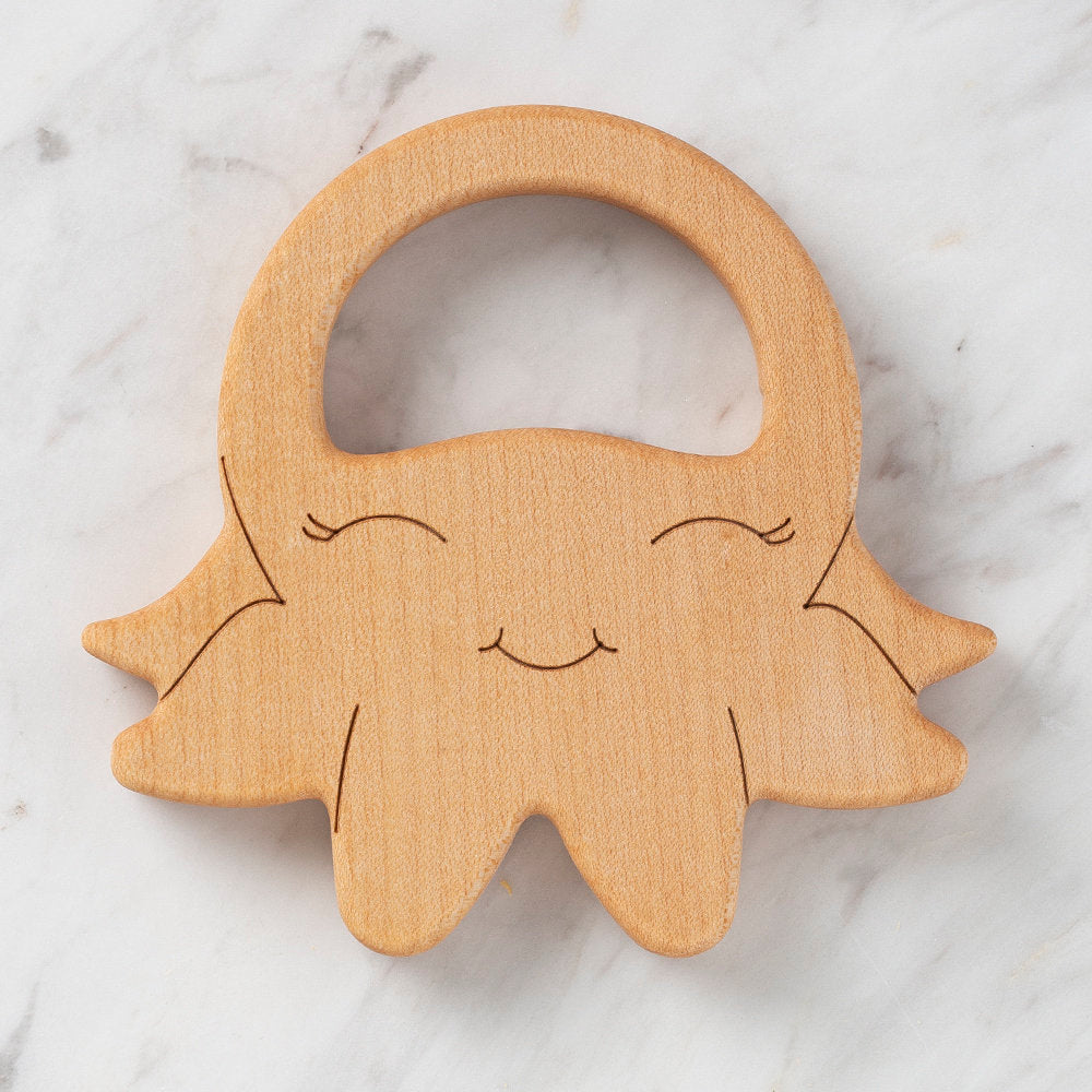 Hobi Baby Octopus Shaped Organic Wooden Teething Ring - DK003