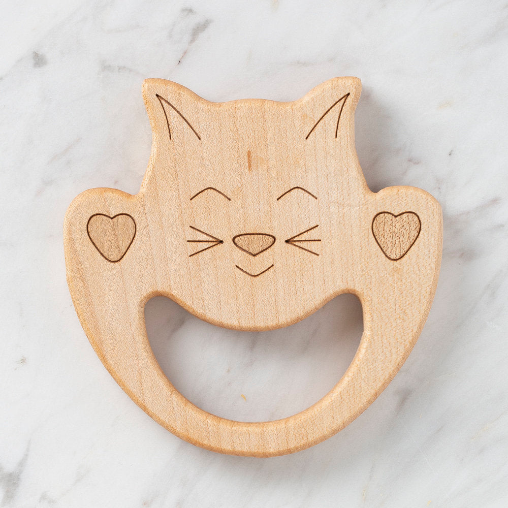 Hobi Baby Cat Shaped Organic Wooden Teething Ring - DK027