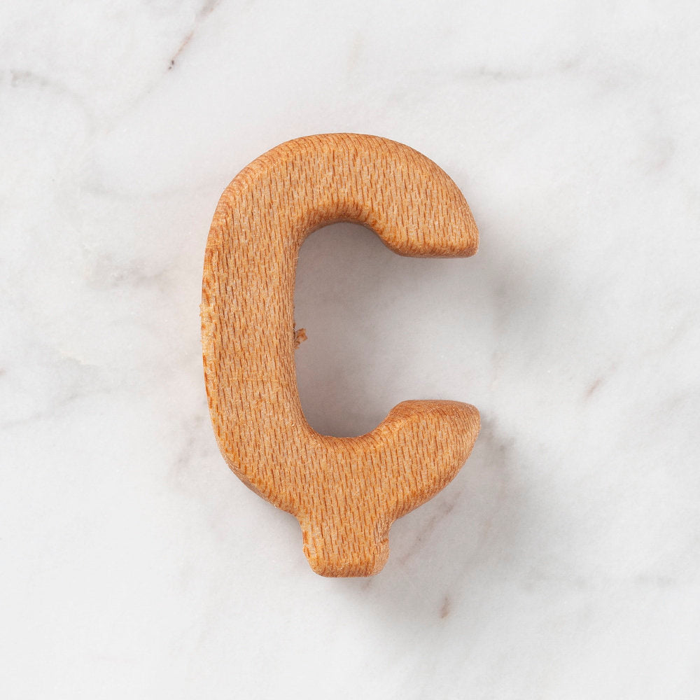 Loren Crafts Letter Shaped Organic Wooden Bead - Ç