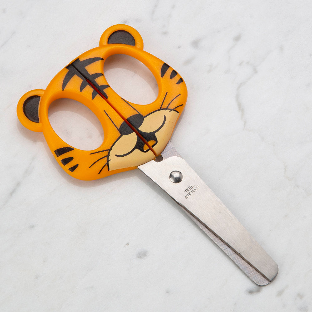 Kartopu 12.5 cm Animal Design Children's Scissor, Tiger