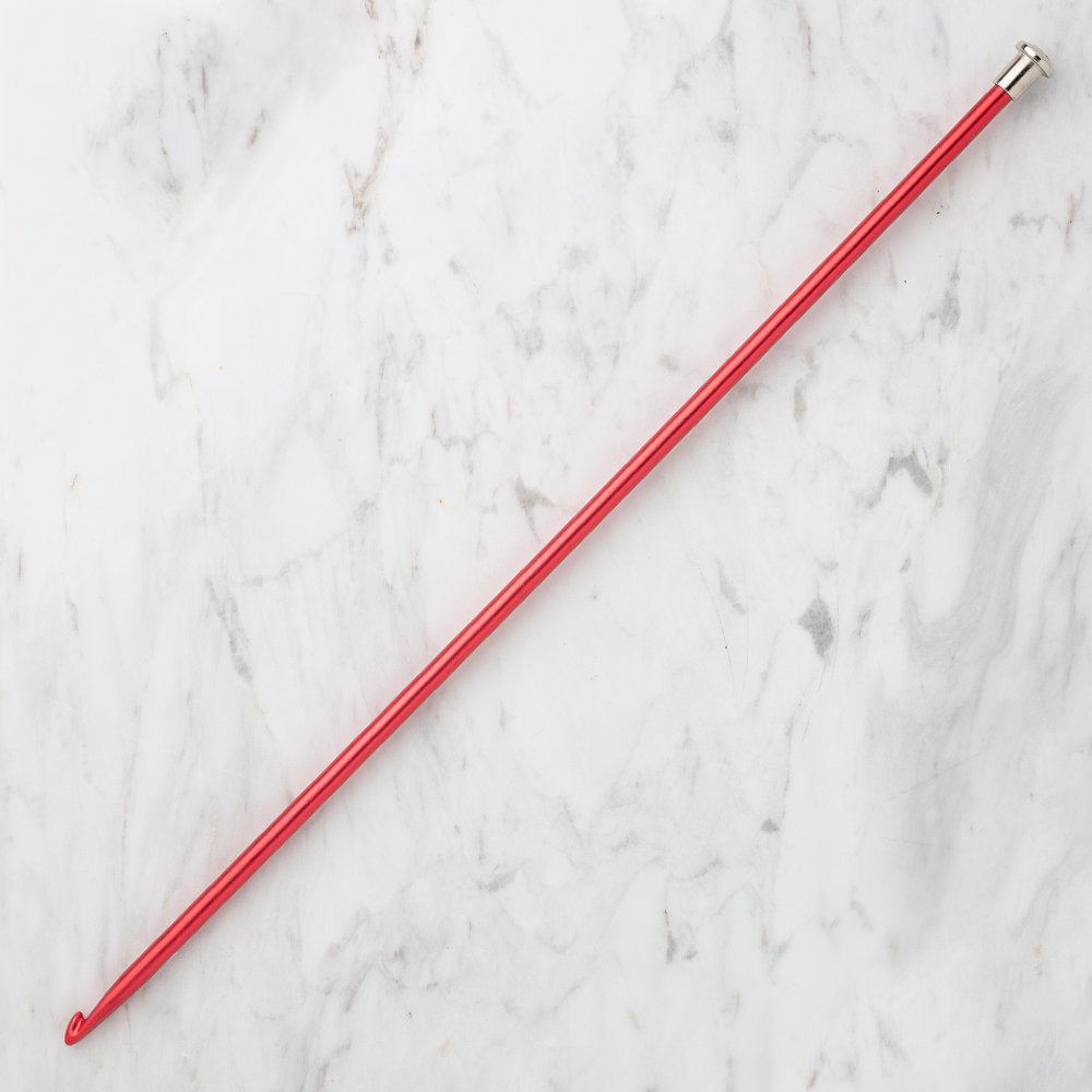 Kartopu 6 mm 35 cm Metal Single Ended Tunisian/afghan Crochet Hook, Red