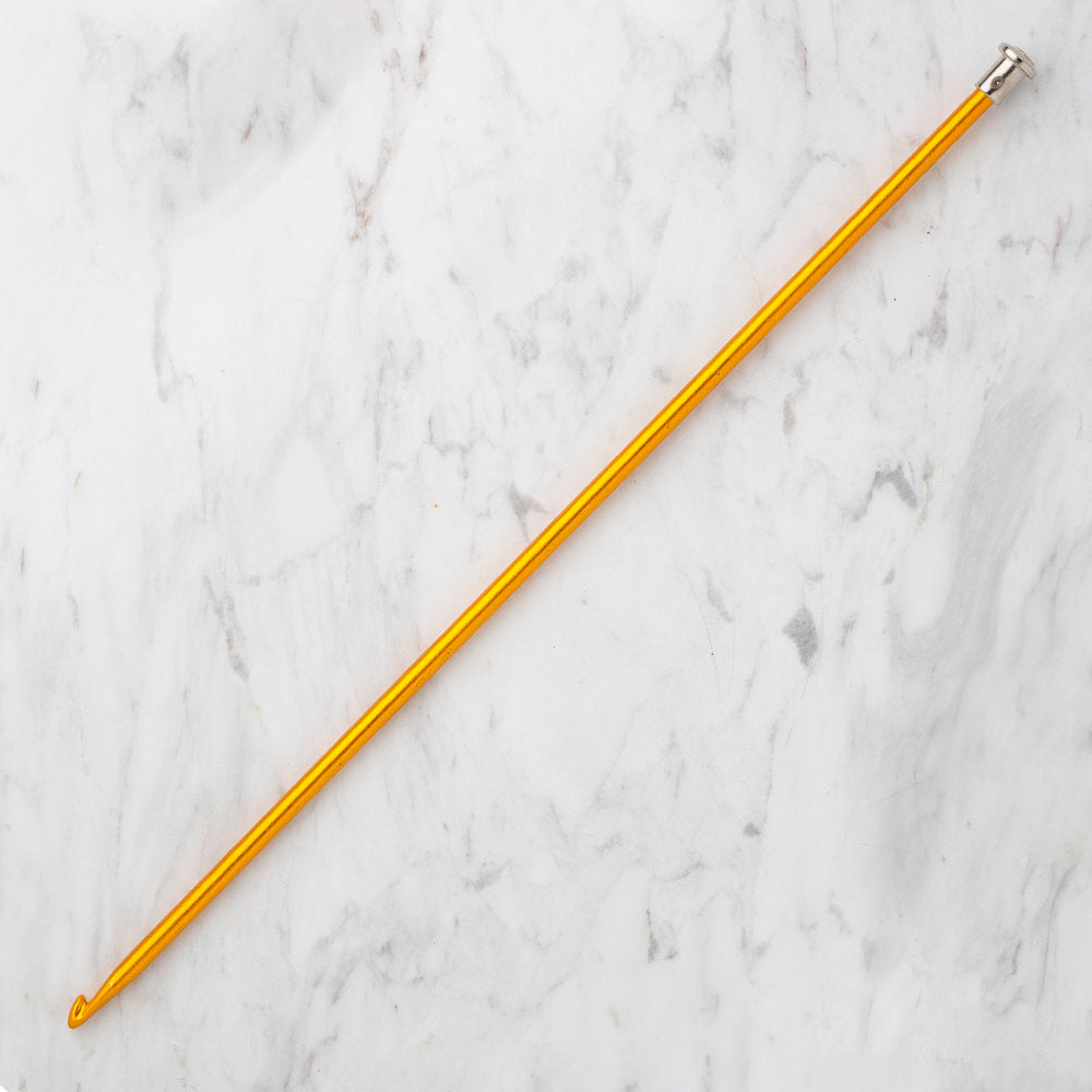 Kartopu 6 mm 35 cm Metal Single Ended Tunisian/afghan Crochet Hook, Yellow