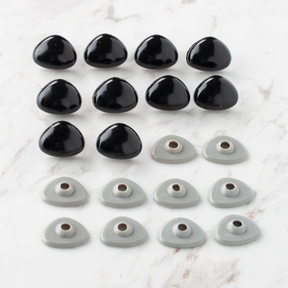 Loren 10-Pack 24mm Amigurumi Nose, Black