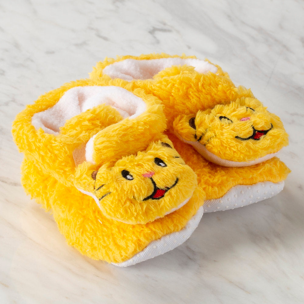 Loren Baby Booties, Yellow Cat