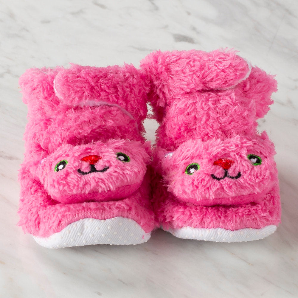 Loren Baby Booties, Pink Bunny