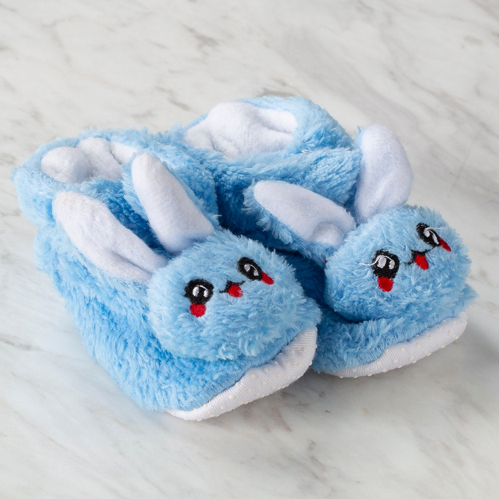 Loren Baby Booties, Blue Bunny