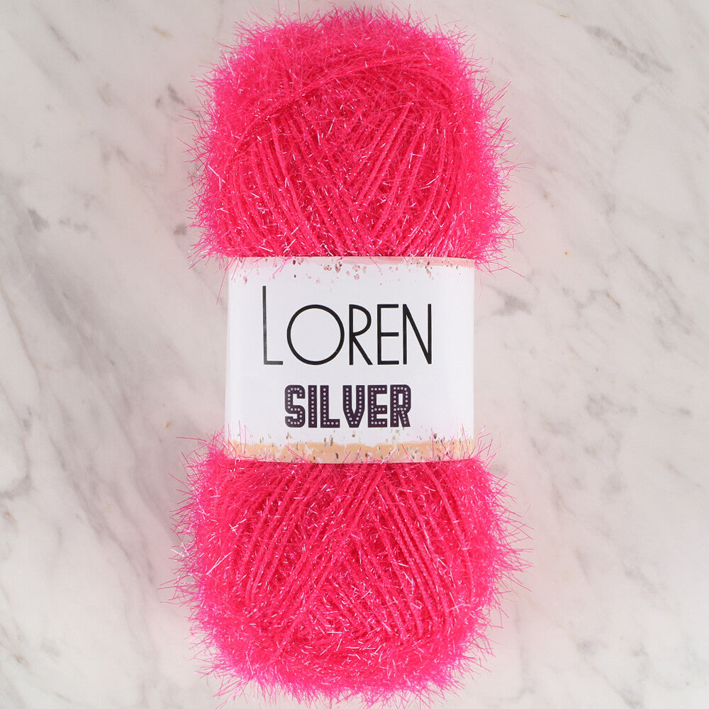 Loren Silver Knitting Yarn, Fuchsia - RS0021