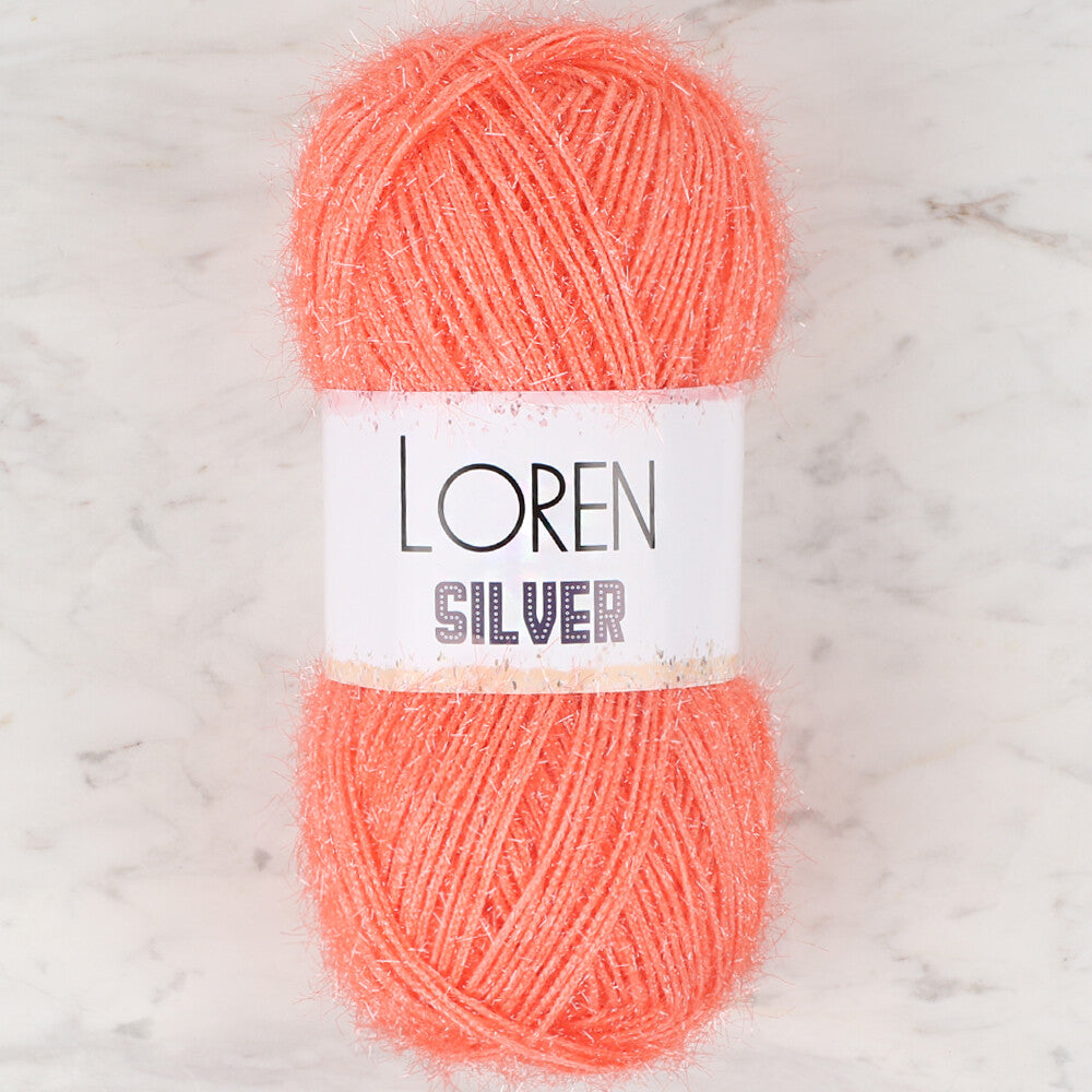 Loren Silver Knitting Yarn, Orange - RS0019