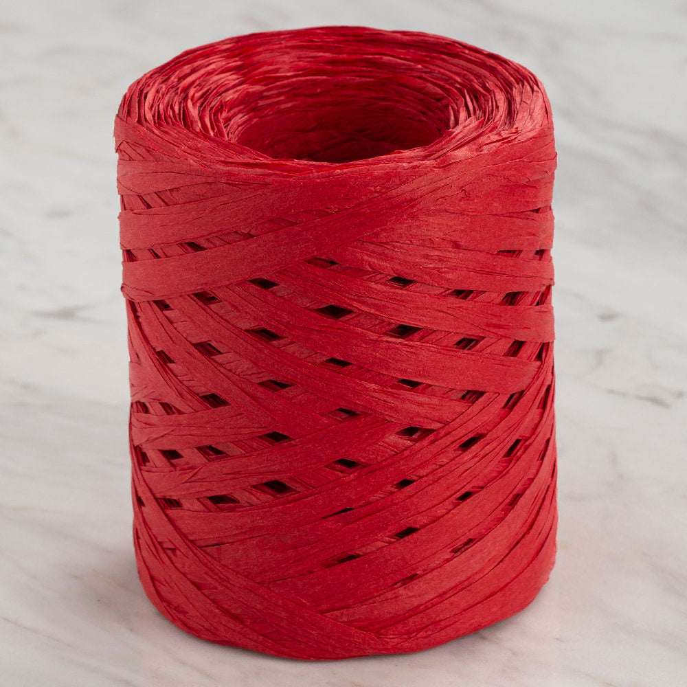 Loren Natural Raffia Paper Yarn, Red - 16