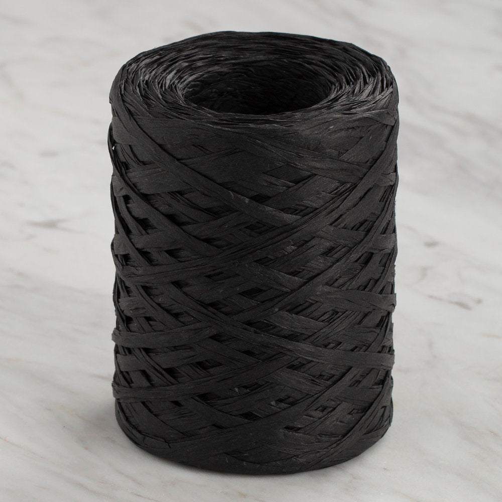 Loren Natural Raffia Paper Yarn, Black - 45