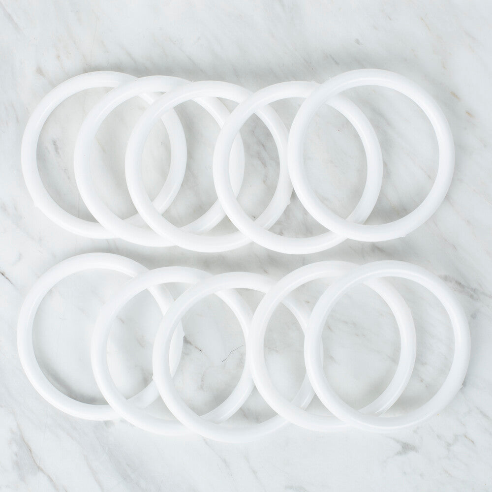  LOREN 10 PIECES 8 CM WASHCLOTHS RING, WHITE - LARGE 