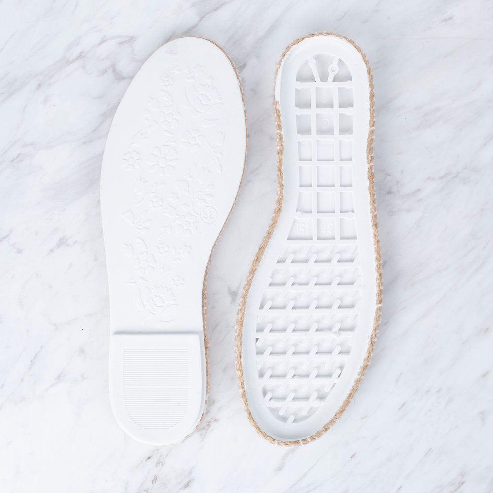 Loren Espadrille / Shoe Sole Narrow Straw Size:38 (US 7.5) White
