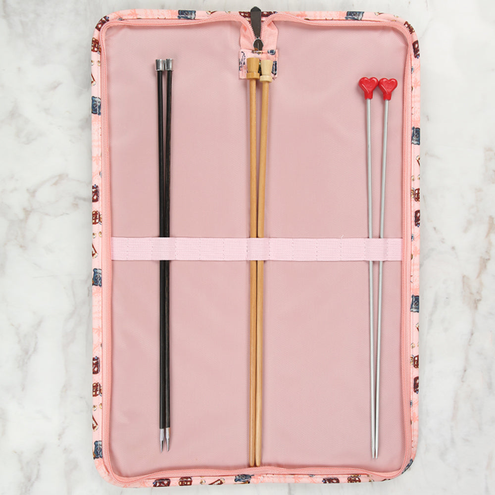 Nas Patterned Needle Bag - Salmon