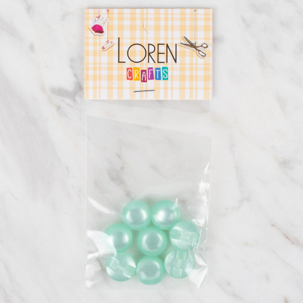 Loren Crafts 8 Pack Button, Green - 44