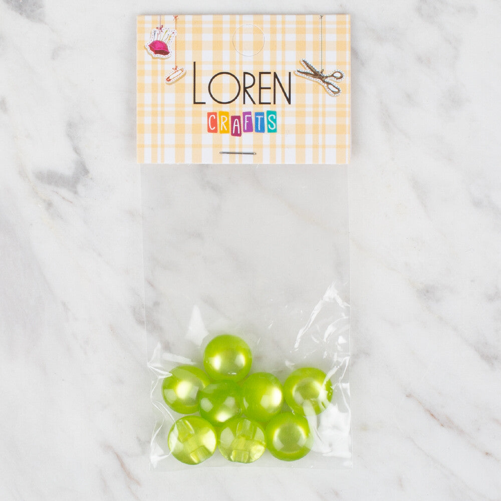 Loren Crafts 8 Pack Button, Green - 45