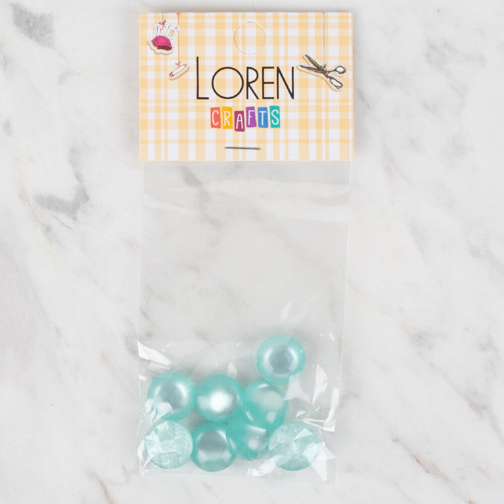 Loren Crafts 8 Pack Button, Green - 47