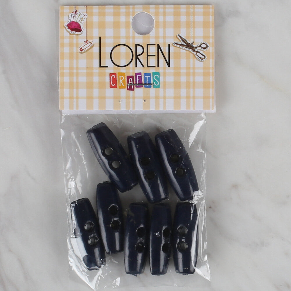 Loren Crafts 8 Pack Shepherd Button, Navy Blue- 55