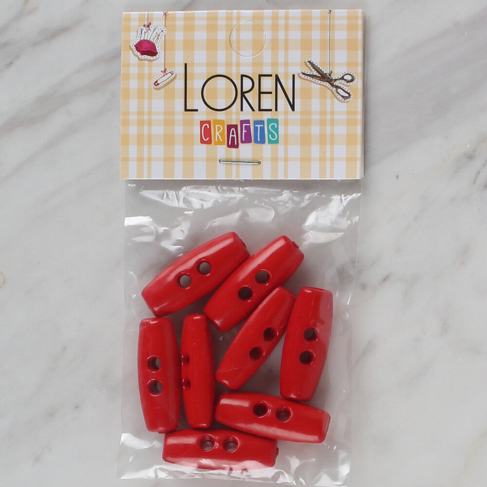 Loren Crafts 8 Pack Shepherd Button, Red - 58