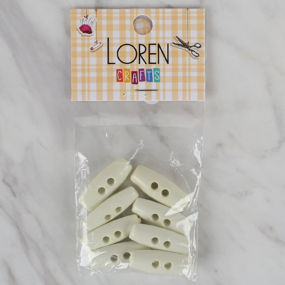Loren Crafts 8 Pack Shepherd Button, Cream - 66