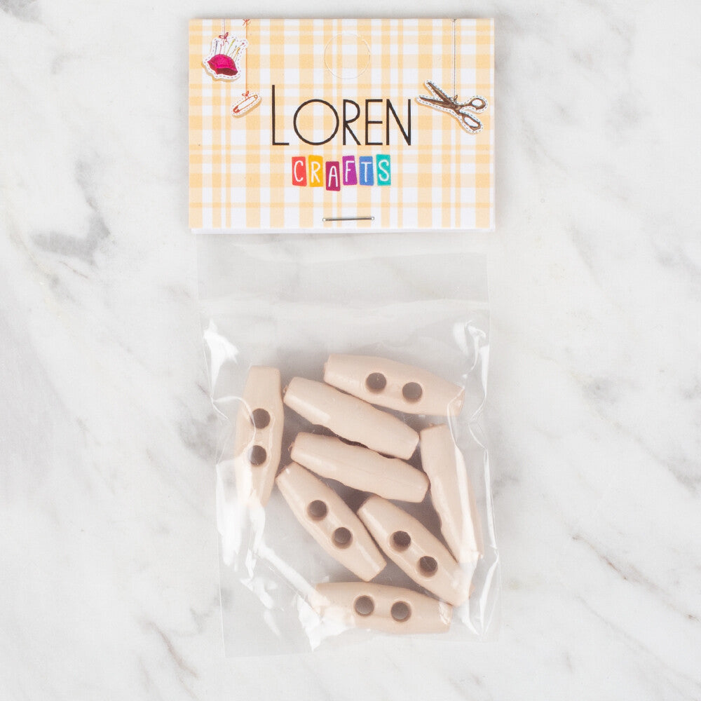 Loren Crafts 8 Pack Shepherd Button, Cream - 114