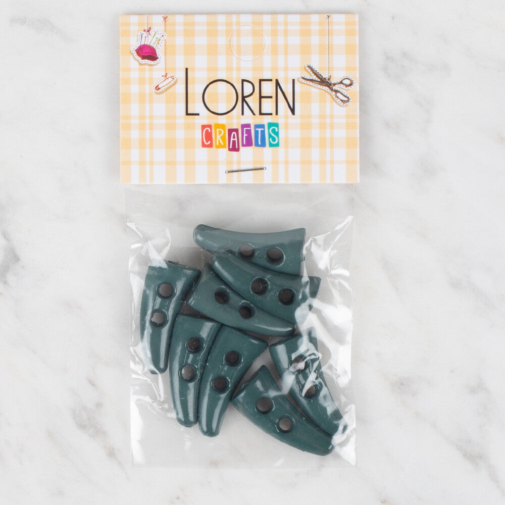 Loren Crafts 8 Pack Shepherd Button, Dark Green- 124