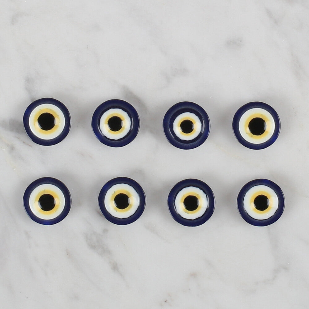 Loren Crafts 8 Pack Blue Bead Button, Dark Navy - 158