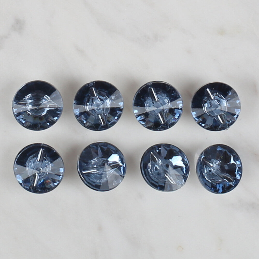 Loren Crafts 8 Pack Shiny Button, Blue - 196