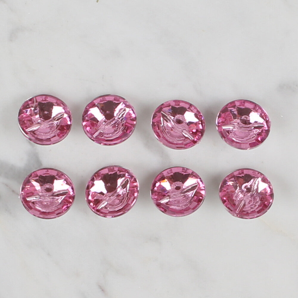 Loren Crafts 8 Pack Shiny Button, Pink - 202