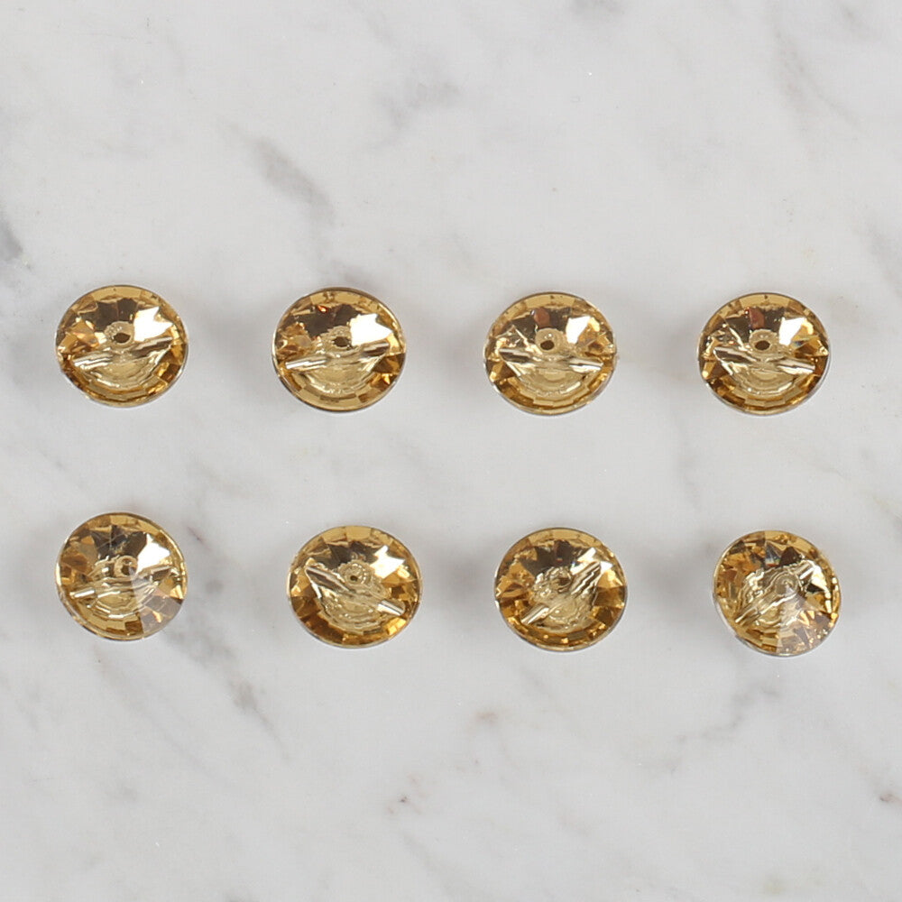 Loren Crafts 8 Pack Shiny Button, Gold - 207