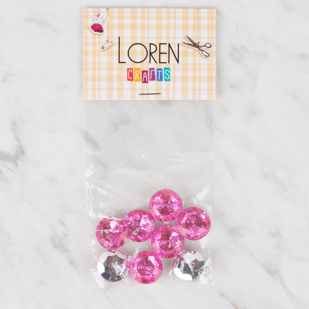Loren Crafts 8 Pack Shiny Button - 219