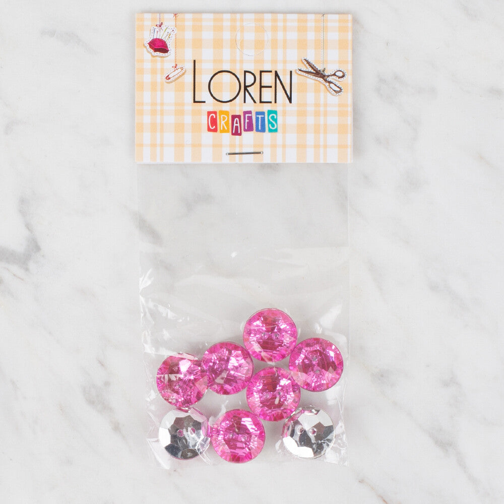 Loren Crafts 8 Pack Shiny Button - 219