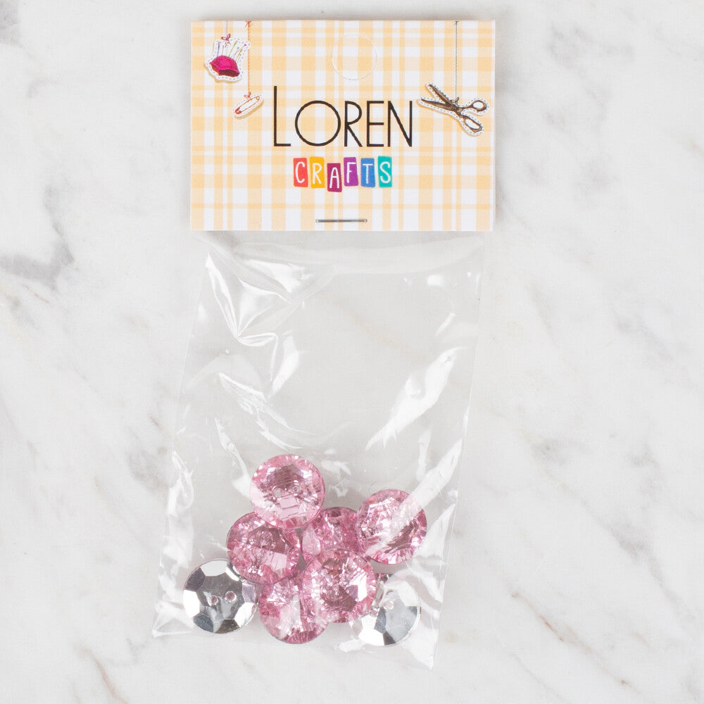Loren Crafts 8 Pack Shiny Button - 220