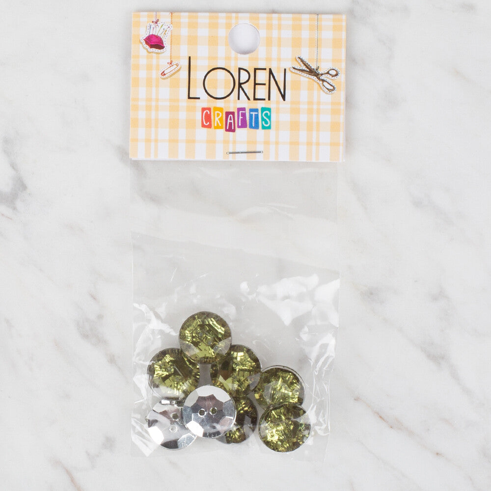 Loren Crafts 8 Pack Shiny Button - 228