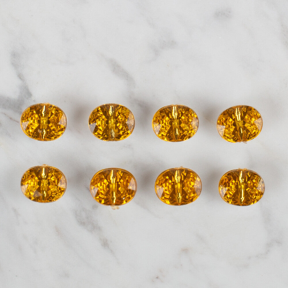 Loren Crafts 8 Pack Shiny Button, Ocher- 242