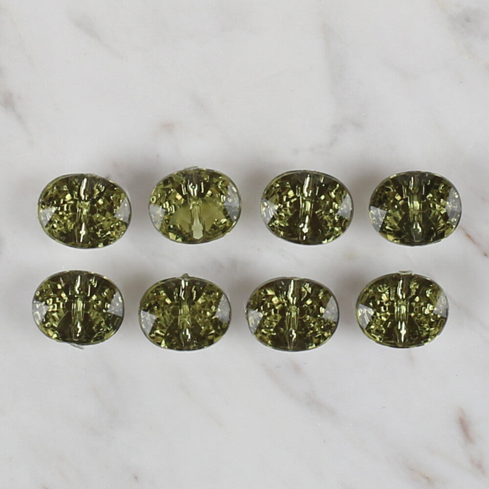 Loren Crafts 8 Pack Shiny Button, Green - 246