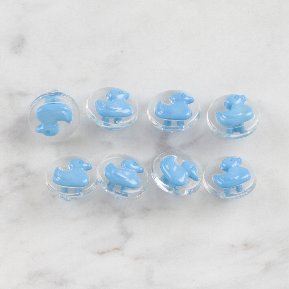 Loren Crafts 8 Pack Duck Button, Transparent Blue - 265