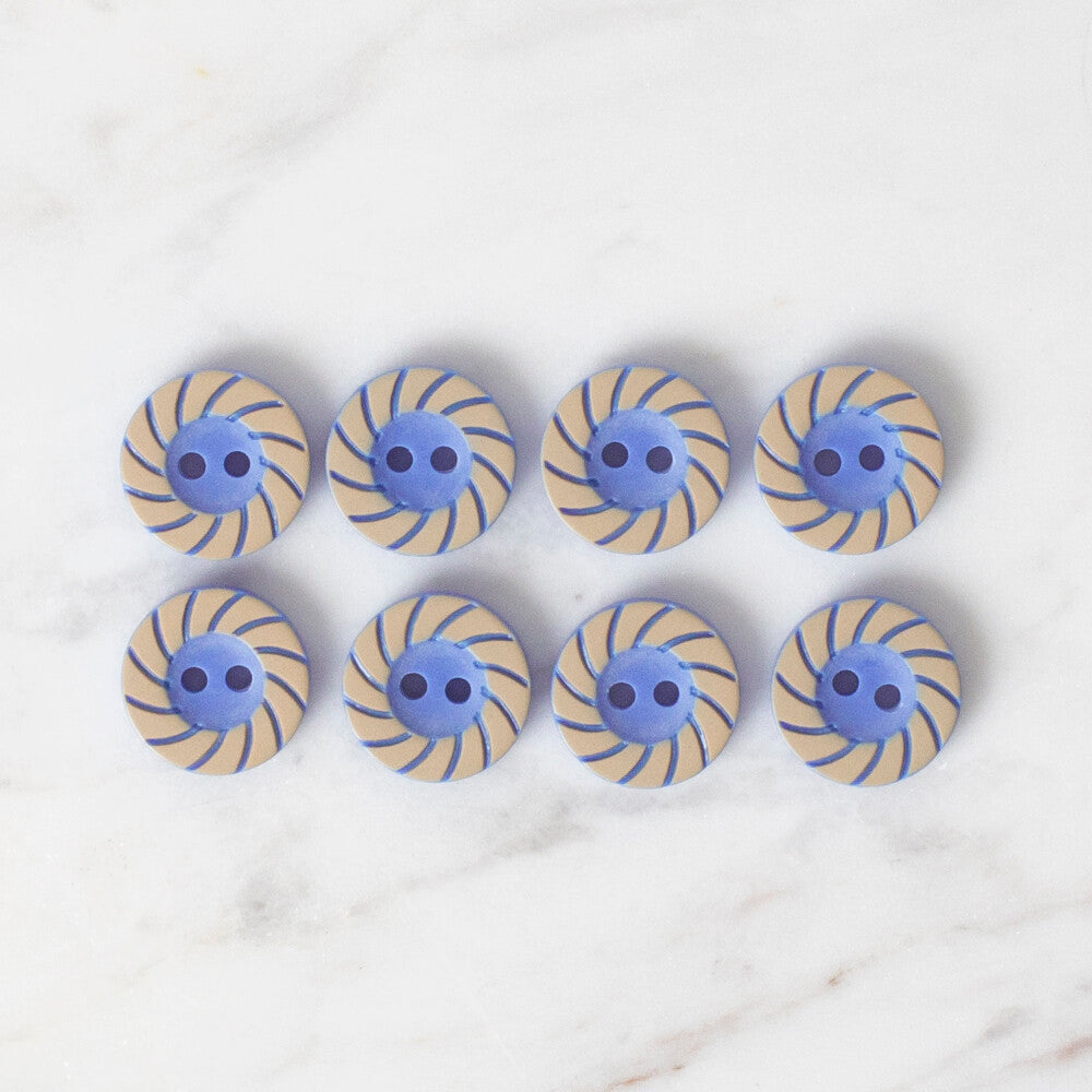 Loren Crafts 8 Pack Round Button, Dark Blue - 349