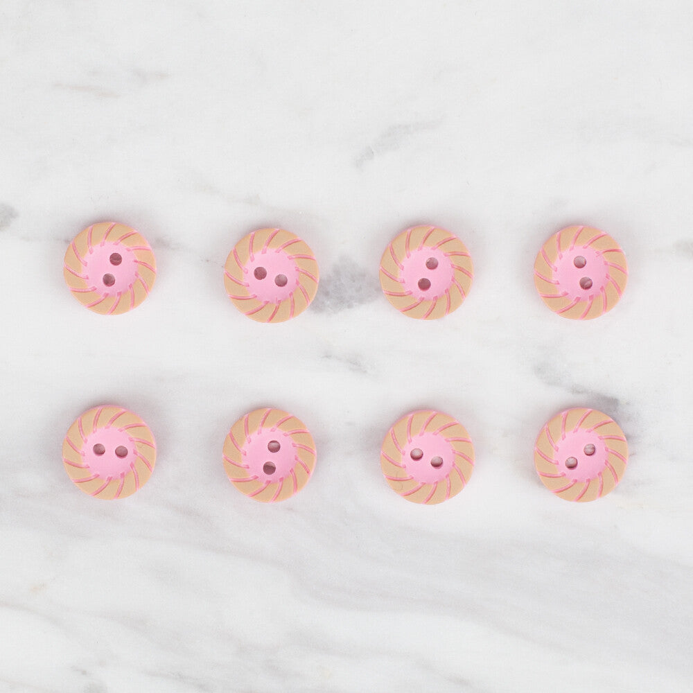 Loren Crafts 8 Pack Round Button, Pink - 353